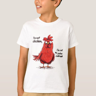 Camiseta Não Sou um Frango com Desafio de Pena Engraçado Ga