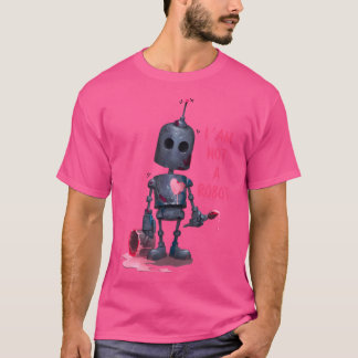 Camiseta NÃO Sou Um Robô Cinza Com Internet De Computador