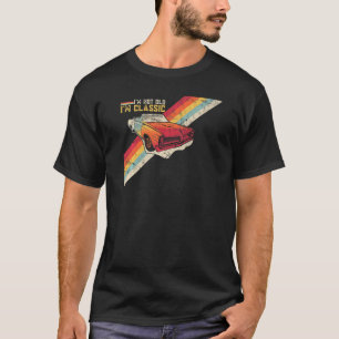 Camiseta Não Sou Velho Sou Clássico Gráfico Retrô Desgastad