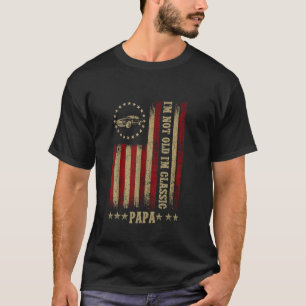 Camiseta Não Sou Velho Sou Clássico Papai Carro Bandeira do