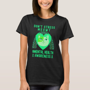 Camiseta Não Stress Meowt Mental Health Awarness Arco-Íris