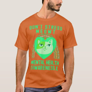 Camiseta Não Stress Meowt Mental Health Awarness Arco-Íris