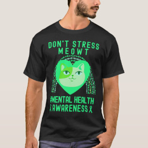 Camiseta Não Stress Meowt Mental Health Awarness Arco-Íris