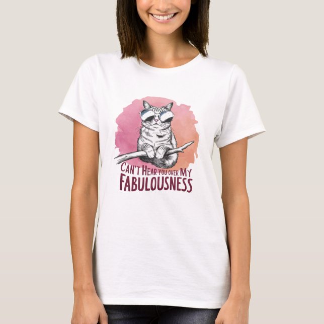Camiseta Não te consigo ouvir sobre o meu gato fabuloso (Frente)