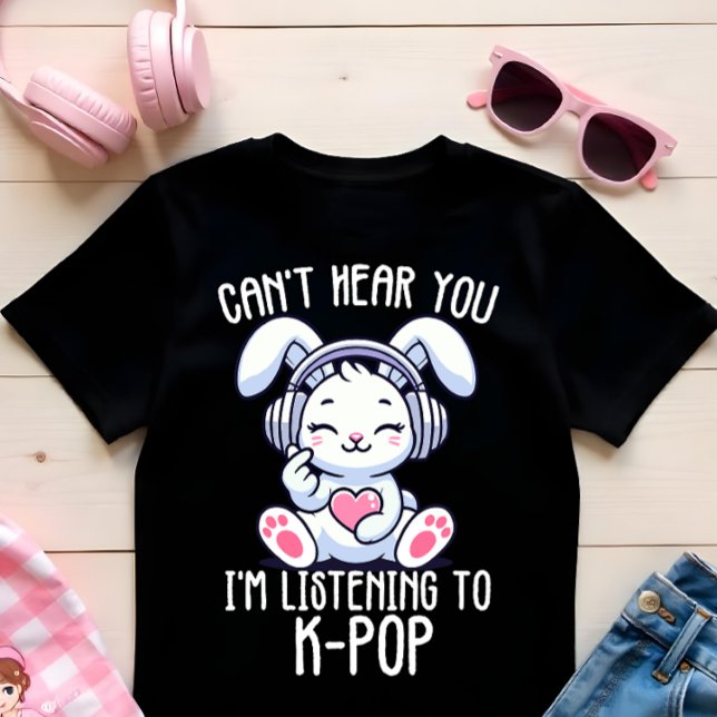 Camiseta Não te ouço, estou a ouvir o dedo do coelho do pop (Criador carregado)