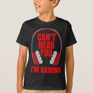 Camiseta Não te ouço, sou Fones de ouvido de jogos