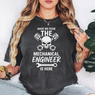 Camiseta Não Tenha Medo Engenheiro Mecânico Está Aqui Cavei