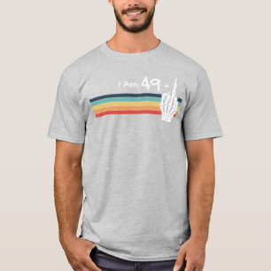 Camiseta Não tenho 50 anos, sou 49 mais Vinta do Crânio do 