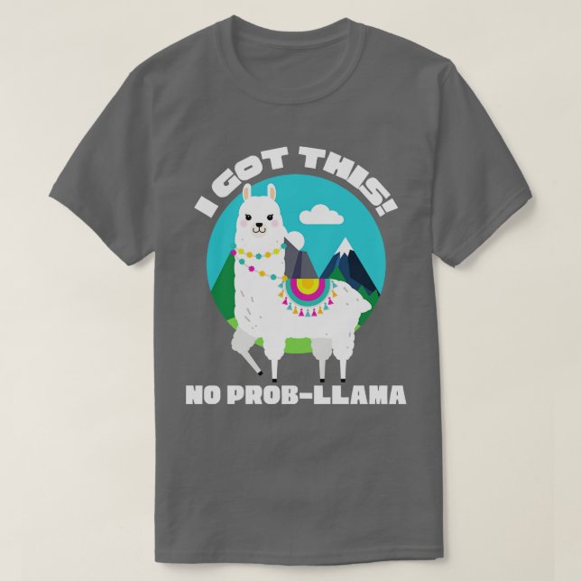 Camiseta Não Tenho Problema Com O Prob Llama. (Frente do Design)