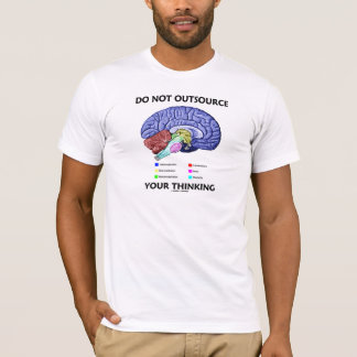 Camiseta Não terceirizar seu pensamento (Anatomia cerebral)