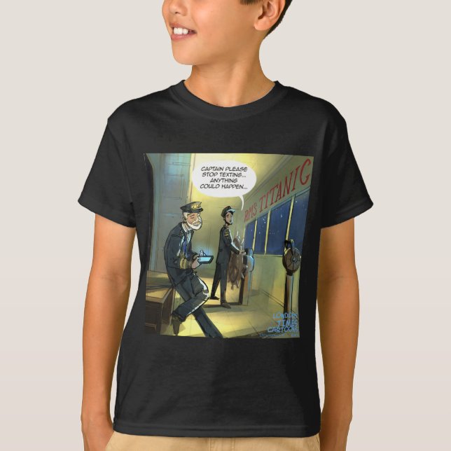 Camiseta Não Texto E Titanic Engraçado (Frente)