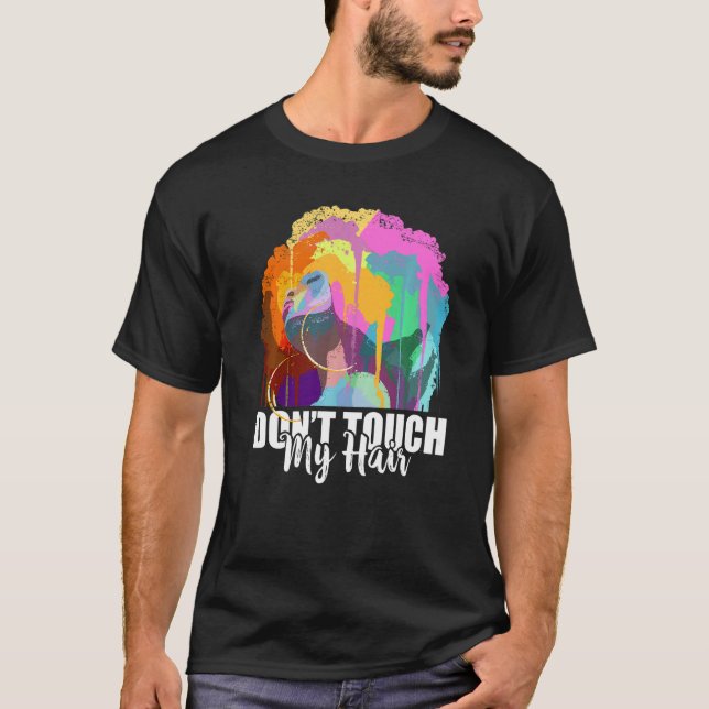 Camiseta Não Toque No Meu Cabelo Depois Da História Preta G (Frente)