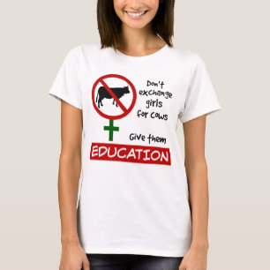 Camiseta Não troque garotas por vacas, dê educação a elas