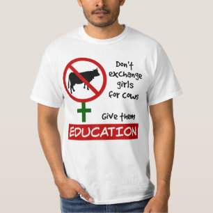 Camiseta Não troque garotas por vacas, dê educação a elas