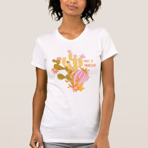 Camiseta Não Um Hugger   Boho Cactus   Citação Introduzida 