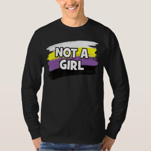 Camiseta Não Uma Menina Sinalizador N De Orgulho De Pronoun