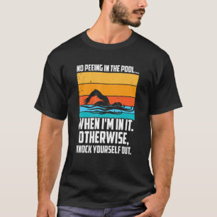 Camiseta Não Urinar na Piscina Nadador Vintage Urina