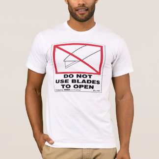 Camiseta Não use as lâminas para abrir