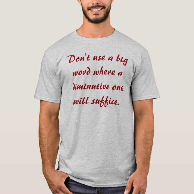 Camiseta Não use uma palavra grande (Frente)