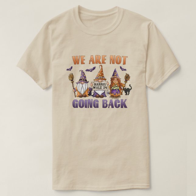 Camiseta Não Vamos Voltar Aos 24 Gnomos Halloween De Harris (Frente do Design)
