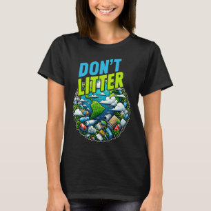 Camiseta Não varrer contra a filtragem sem o lixo ambiental