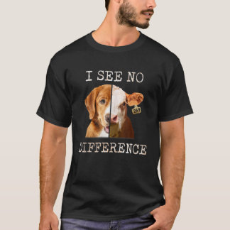 Camiseta Não Vejo Diferença De Vaca E Cão De Vegão Vegetari