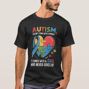 Camiseta Não Vem Com Um Manual pai Consciência do Autismo S