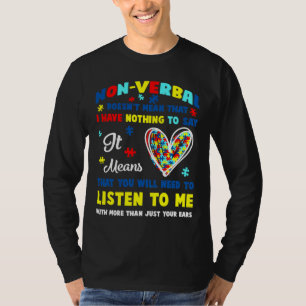 Camiseta Não Verbal Não Significa Nada A Dizer Autismo