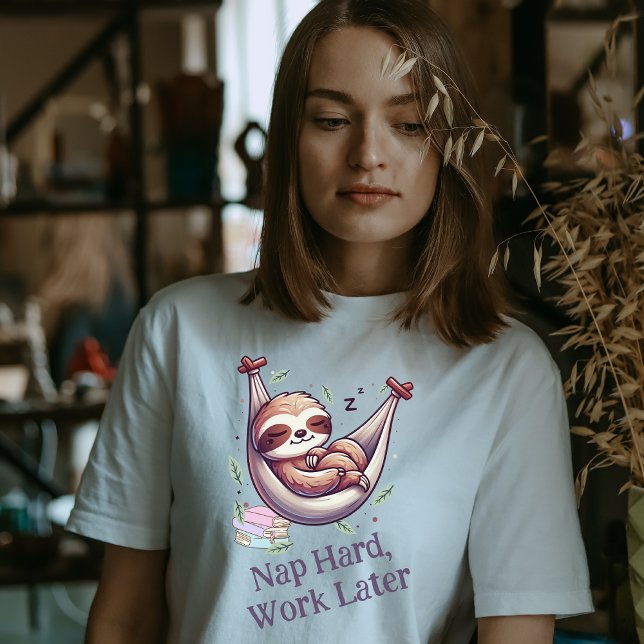 Camiseta Nap Hard Sloth (Criador carregado)