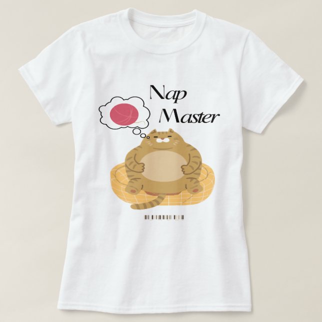 Camiseta Nap Master Relaxed Cat (Frente do Design)