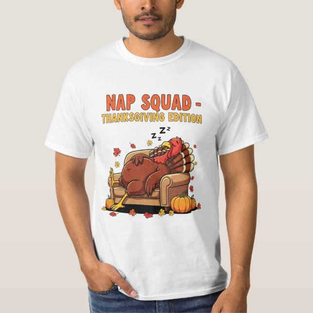 Camiseta Nap Squad Funny Thanksgiving Turkey Design (Frente)