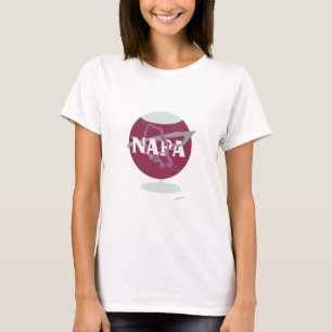 Camiseta Napa Estilo de Espaço Vinho Logotipo Design