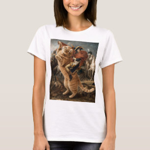 Camiseta Napoleão Montado em Gato de Batalha Gigante