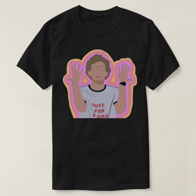 Camiseta Napoleon Dynamite Jazz Mãos Sticker (Frente do Design)