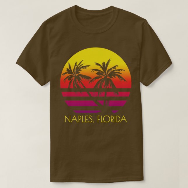 Camiseta Nápoles Beach Florida Palm Trees Tropicais Sunset  (Frente do Design)