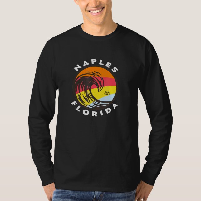 Camiseta Nápoles Flórida Férias Souvenir Colorful Ocean Wa (Frente)