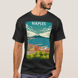 Camiseta Nápoles Itália Vintage Viagem de Retro Mínimo Colo