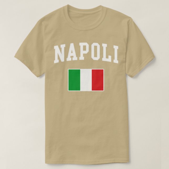 Camiseta Napoli Itália Flag Itália Italiano (Frente do Design)