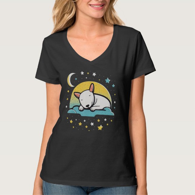 Camiseta Napping Bull Terrier pajama on Bull Terrier Sleepi (Frente)