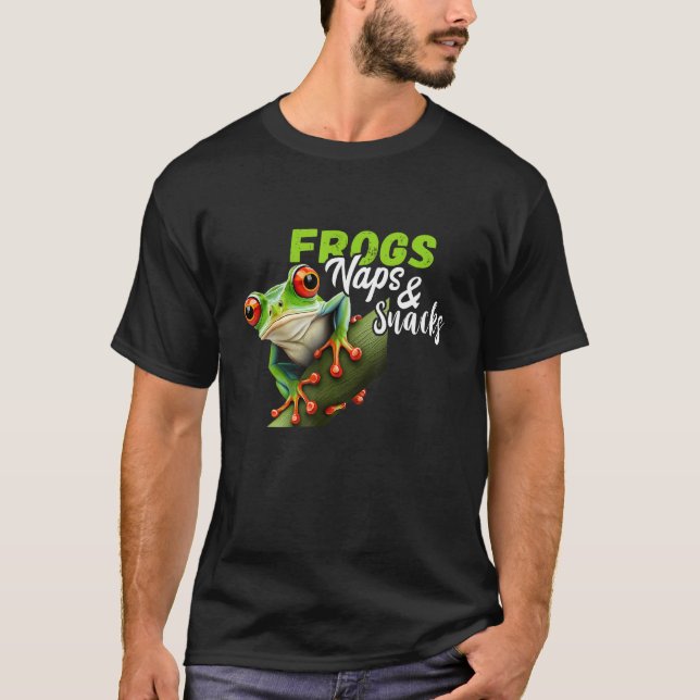 Camiseta Naps And Snacks Rainforest Amphibian Red Eyed Tree (Frente)