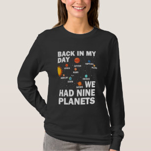 Camiseta Naquele Dia Tínhamos Nove Planetas Plutão