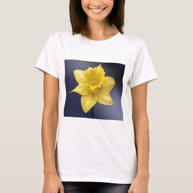 Camiseta Narciso Amarelo Flor Pintor aquoso Floral (Frente)