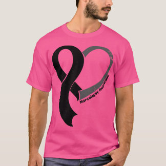 Camiseta Narcolepsia Consciência Esperança Amor Fita Coraçã
