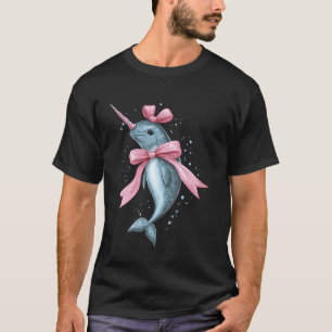 Camiseta Narquim Com Laço Coquete Baleia Fofa Fita Rosa Men