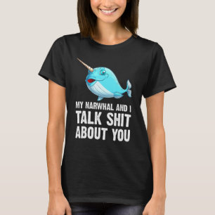 Camiseta Narval Para Homens Mulheres Mar Baleia Peixe Ocean