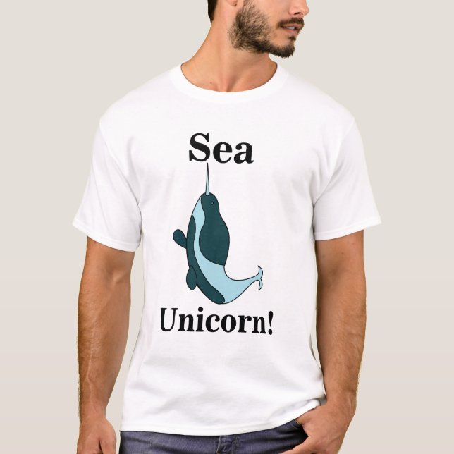 Camiseta Narval Unicórnio do Mar Engraçado (Frente)