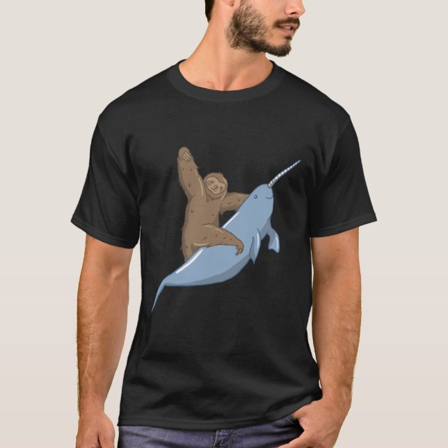 Camiseta Narwahl Unicorn Beluga Tusk Whale Fish Sloth Gift (Frente)