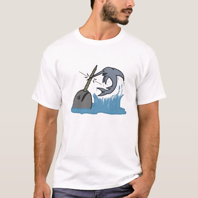 Camiseta Narwhal CONTRA o espadarte (Frente)