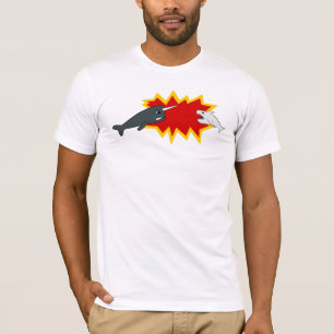 Camiseta Narwhal contra o tubarão