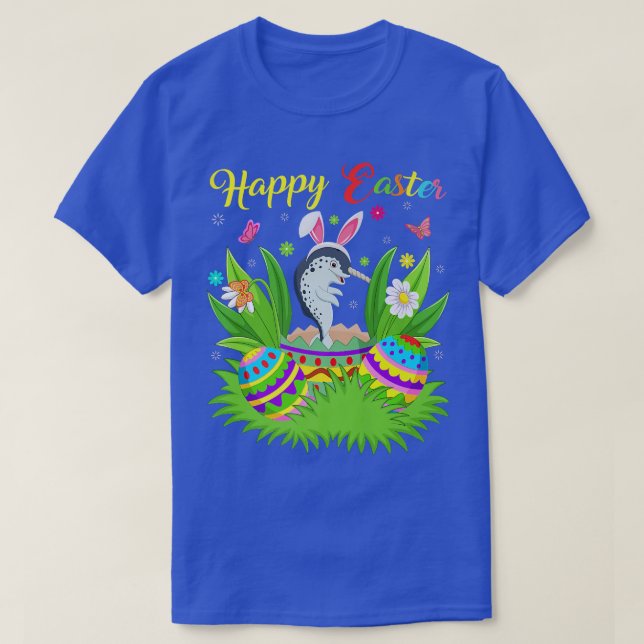 Camiseta Narwhal Fish Lover Floral Easter Egg Funny Narwhal (Frente do Design)